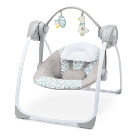 Ingenuity Comfort 2 Go Portable Swing - Endless Bloom - 6 Speeds - 10 Melodies - 2 Toys - 0-9M