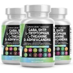 Clean Nutraceuticals GABA 750mg 5 HTP 200mg L Tryptophan 500mg L Theanine 200mg Ashwagandha SAM-e L-Glycine - Mood Support Vitamins for Women and Men with L-Tyrosine (90 Count (Pack of 3))