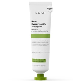 Boka Fluoride Free Toothpaste, Nano Hydroxyapatite Toothpaste, Appropriate for Sensitive Teeth - for Adult, Kids Oral Care - Cucumber Mint Flavor, 4 Fl Oz 1Pk US Manufactured