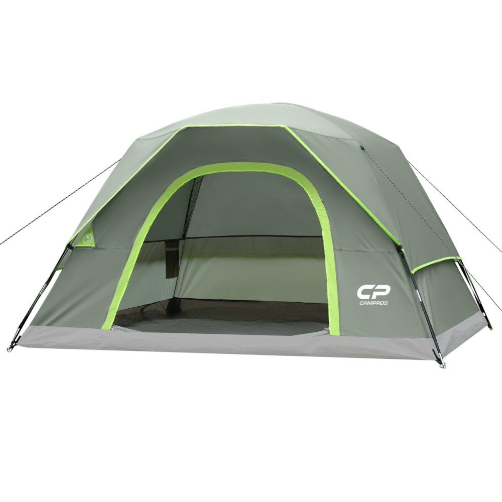 CAMPROS CP 4 Person Tent, Dome Tents for Camping with Rainfly, Waterproof Camping Tent Easy Set Up, Portable Family Tent with Large Mesh Window & Carry Bag for Outdoor Hiking
