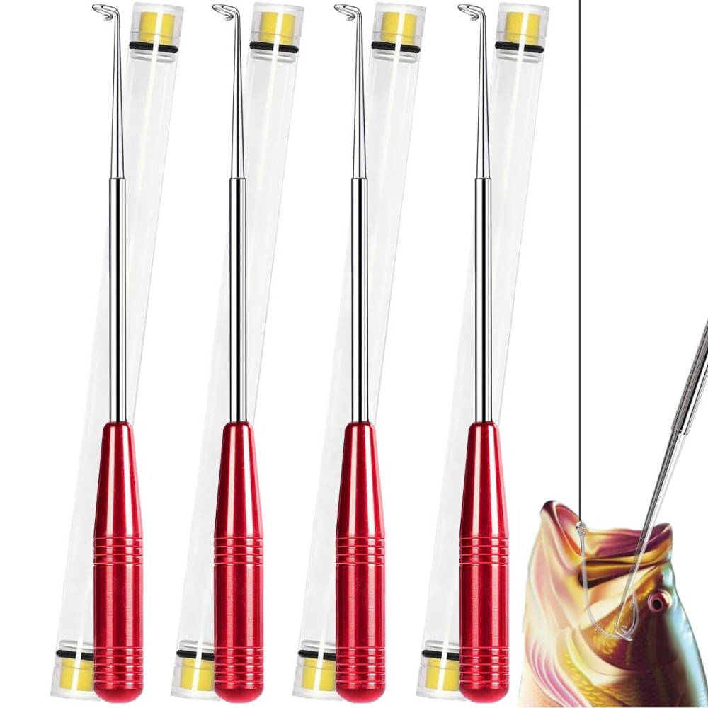 Fish Hook Remover Tool, Fishing Hook Quick Removal Descending Device, Fishing Gear Security Equipment Kits for Adult, Hook Extractor Accessories Detacher Tools with 4PCS Storage Tube