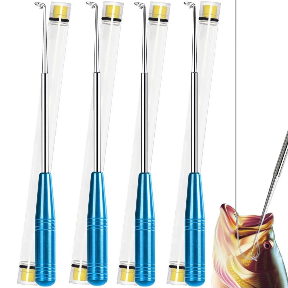 Fish Hook Remover Tool, Fishing Hook Quick Removal Descending Device, Fishing Gear Security Equipment Kits for Adult, Hook Extractor Accessories Detacher Tools with 4PCS Storage Tube