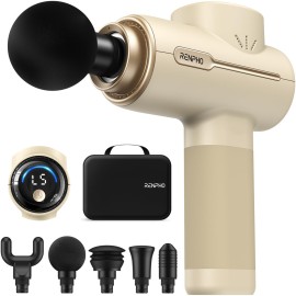 RENPHO Massage Gun Deep Tissue FSA Eligible, Christmas Birthday Gifts for Women Men, HSA Portable Percussion Massager for Back and Neck, Handheld Device with Carry Case, Active Tan