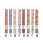 Rainbow Pacifier Clips, 8 Pack Binky Paci Holder Clips Fits for Most Pacifiers and Binkies 8PBM25-B