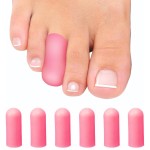 Soft Gel Toe Caps with Healing Coconut Oil - 6 Reusable Small Toe Protectors for Ingrown or Missing Toenails, Corns, Calluses & Blister Relief