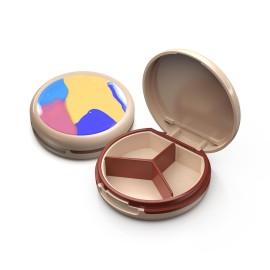 Serfeymi Small Pill Box - 3 Compartments Portable Pill Box for Purse Pocket, Compact Mini Travel Pill Case - Suitable for Medicine, Vitamin, Fish Oil, Supplements - White(Color)