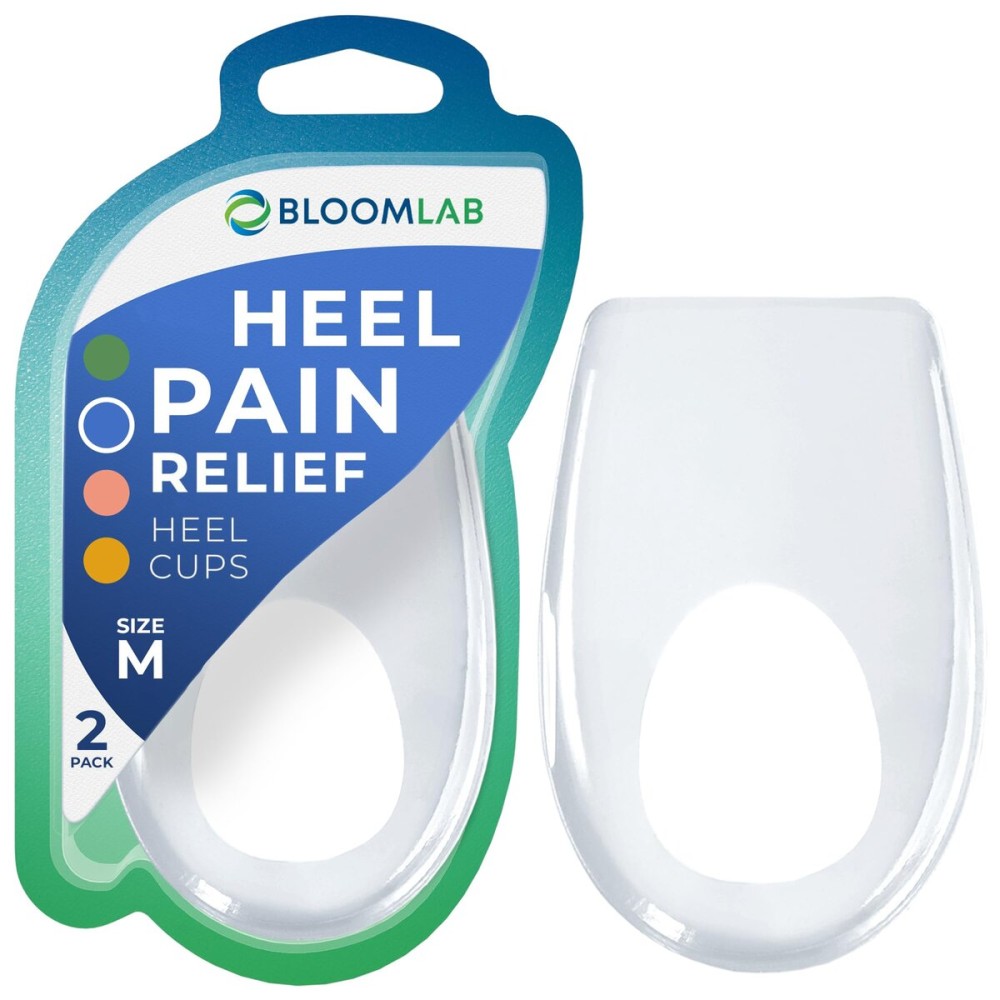 Gel Silicone Heel Cups/Pads, 2 Pack, for Achilles Tendonitis, Shoe Wedge Inserts for Plantar Fasciitis, Bone Spur, Foot Pain Relief Support, Comfort Cushion Insoles for Women/Men