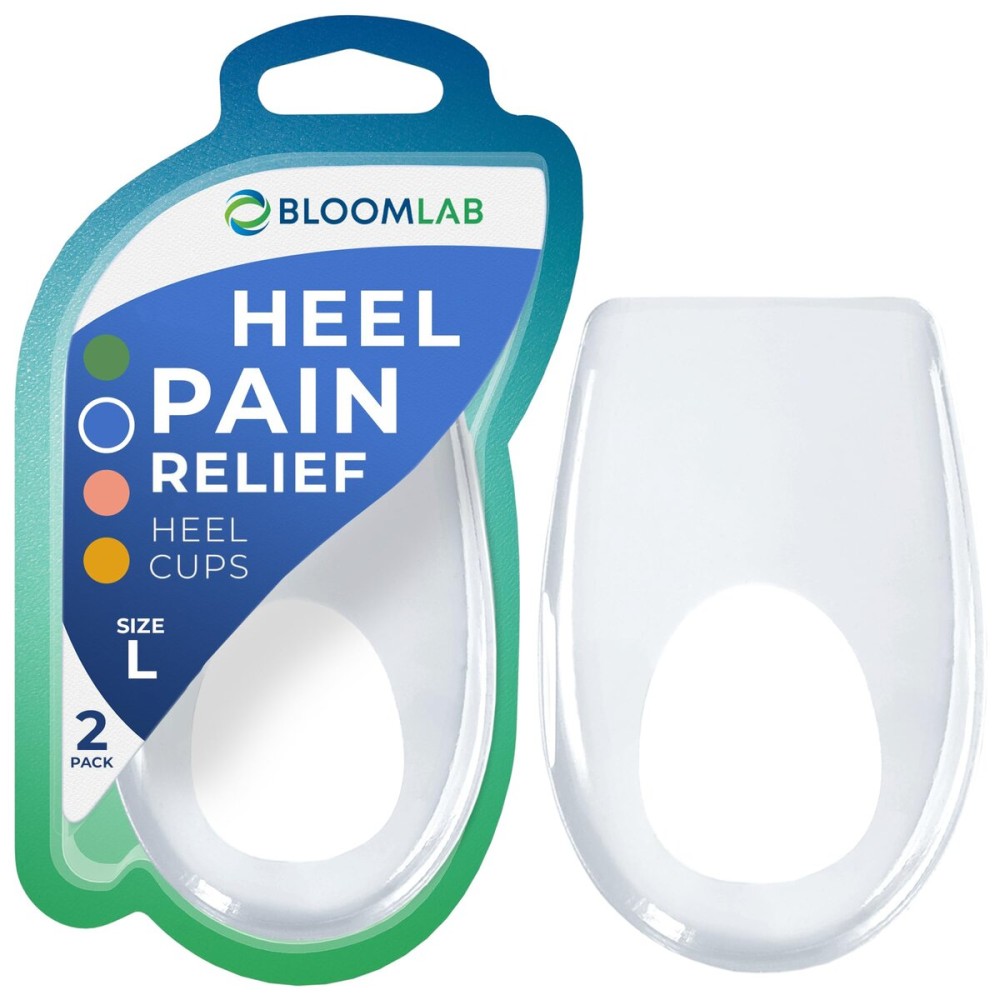 Gel Silicone Heel Cups/Pads, 2 Pack, for Achilles Tendonitis, Shoe Wedge Inserts for Plantar Fasciitis, Bone Spur, Foot Pain Relief Support, Comfort Cushion Insoles for Women/Men