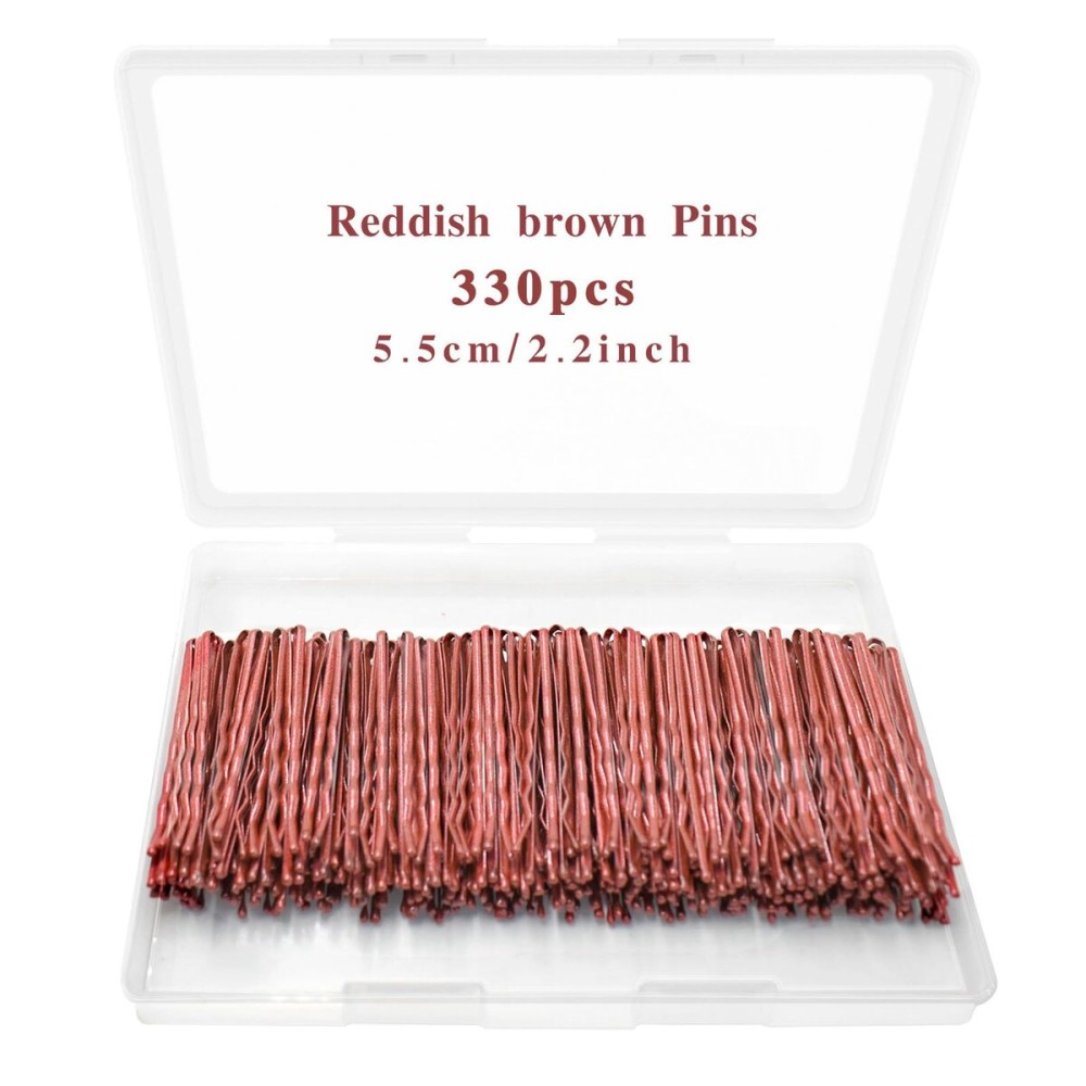 Reddish Brown Bobby Pins 330 Ct, YINGFENG 2.2Inch High Gloss Bobby Hair Pins for Styling, Comfortable, Lock In Style, Pain Free Hair Accessories for Women & Men, All Hair Types