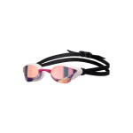 ARENA Unisex Cobra Core Swipe Anti-Fog Racing Swim Goggles for Men and Women Polycarbonate Mirror Lens, Small Fit, Violet/White/Pink