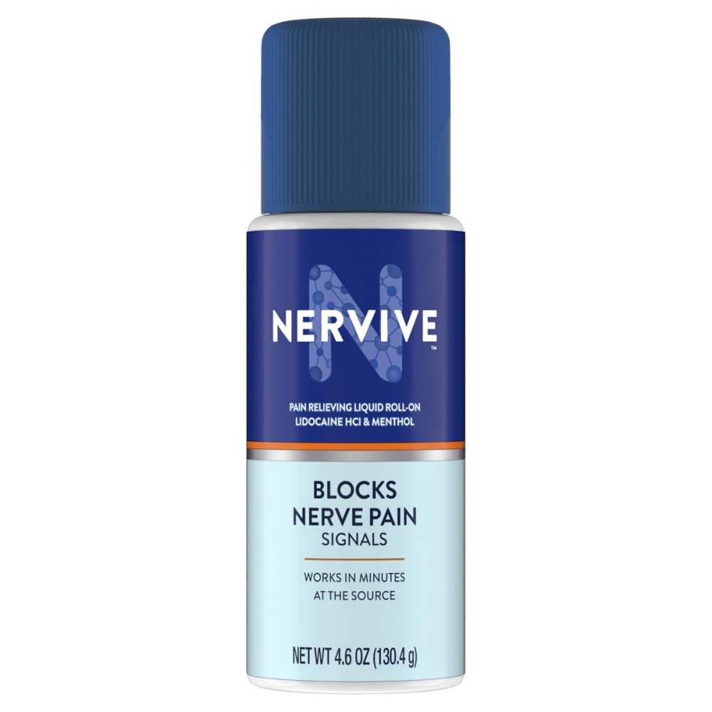 Nervive Pain Relieving Roll On, Lidocaine Roll On, Nervive Pain Relief, Lidocaine Topical, Foot Pain, Leg Pain, Hand Pain, Max Strength Formula, 4.6oz