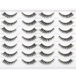 Pooplunch False Eyelashes Wispy Cat Eye Look Natural Volume Clear Band Foxy Short Accent Lashes Faux Mink Fake Lashes Strips 14 Pairs Pack