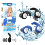 Waterproof Swimming Ear Plugs for Kids - 2 Pairs of Reusable Soft Silicone Swim Earplugs,Ear Protection for Children (4-12 Years Old) - Ideal for Surfing, Diving, Pool, Showering, and Water Sports