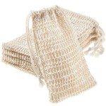 BBTO 5 Pieces Soap Saver Bag Natural Sisal Exfoliating Soap Pouch for Foaming and Drying, Shower, Scrubber(7 x 4 Inch,Beige)