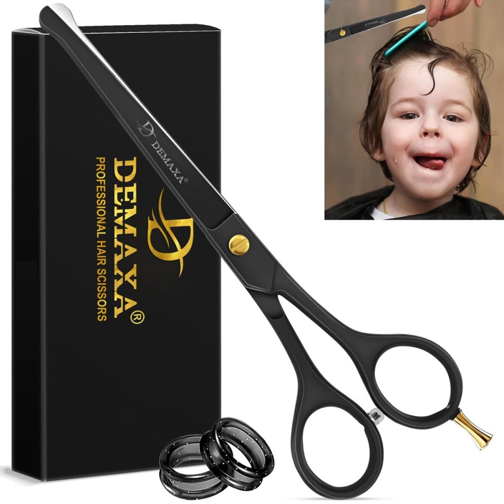 6.5 inch Kids Hair Cutting Scissors Kit - Baby & Toddler Haircut Set with Safety Scissors & Clippers - Hair Shears for Kids, Children, Women, Men - Barber Shears kids haircut cape