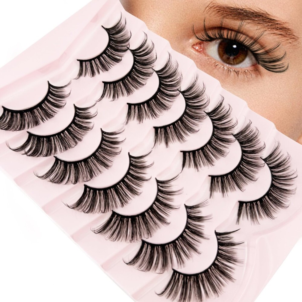 Wispy Natural Look Lashes Yasnai Cat Eye Lashes False Eyelashes Lashes Fake Lashes Eyelashes Natural 7 Pairs Pack