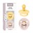 BIBS Colour Pacifier 2-Pack, BPA Free Dummy Binky, Round Nipple. Natural Rubber Latex, Made in Denmark, Size 2 (6-18 Months), Pale Butter/Petal