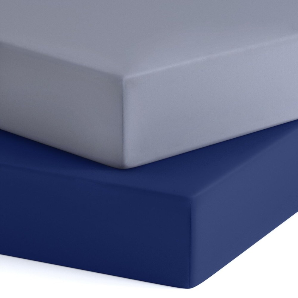 Crib Sheets Boy Girl, 2 Pack Baby Crib Sheets for Standard Crib Mattress & Toddler Bed Mattress, Snug Fit Breathable Soft Fitted Crib Sheet, Grey & Navy