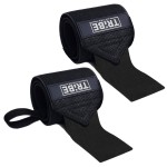 Tribe Lifting Weightlifting Wrist Wraps 18 Premium Quality Wrist Support with Heavy Duty Thumb Loop - Best Wrap for Powerlifting, Strength Training, Bodybuilding for Men & Women (Black)
