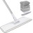 18 Professional Microfiber Mop Floor Cleaning System, Flat Mops with Stainless Steel Handle, 4 Reusable Washable Mop Pads, Wet and Dust Mopping for Hardwood, Vinyl, Laminate, Tile Cleaning (White)