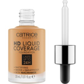 Catrice | HD Liquid Coverage Foundation | 24H Wear, Matte Finish, High Coverage, Waterproof Formula with Niacinamide | Vegan & Cruelty Free (066 | Warm Toffee)