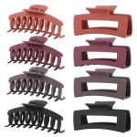 LuSeren 8 Pack Hair Clips for Women 4.3 Inch Large Hair Claw Clips for Women Thin Thick Curly Hair, Big Matte Banana Clips,Strong Hold jaw clips Black Orange Dark Brown Light rose