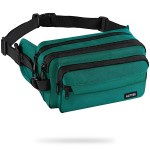 AGPTEK Fanny Pack for Women Men, RFID Large Capacity Waist Wallet Bag, Adjustable & Waterproof Bum Belt Pouch for Travel, Running, Shopping, Hiking, Dog Walking, Cycling, Climbing-Green