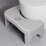 Recximi Toilet Poop Stool, 7 Height Squatting Potty for Adults, Toilet Stool Squat Adult, Portable Bathroom Pooping Foot Stool, Non-Slip Toilet Assistance Step Stool, Gray/Gray Legs