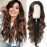 HMHIFI Long Brown Wigs for Women Ombre Brown Synthetic Hair Wig Natural Daily Hair Replacement Wigs Heat Resistant Fiber Hair Cosplay Party Wig(26in Ombre Brown)