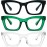 REAVEE 3 Pack Oprah Style Reading Glasses Blue Light Blocking Computer Square Readers for Women with Spring Hinge Anti Glare/Eyestrain, Black Green Clear 1.75