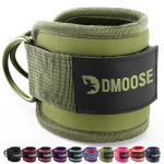 DMoose Ankle Strap for Cable Machine - One Size Fit with Premium Padding, Glute Kickback Ankle Strap, Ankle Cable Straps for Workout, Booty Workout, Leg Extension, Hip Abductors (Olive Green - Single)