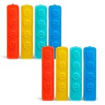 Cool Coolers by Fit & Fresh Kids Icicle Lunch Box Ice Pack Sticks, Icicle Ice Sticks for Lunch Bags and Coolers, Lunch Ice Pack Sticks, Reusable, Multicolored, Smile Icicles, 8PK