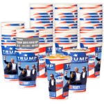 Smygoods Trump Design Disposable Paper Coffee Cups (16 OZ, 100 Count) For Hot Beverages, Tea, Espresso, Cocoa - To Go Drink Containers, Caf & Office