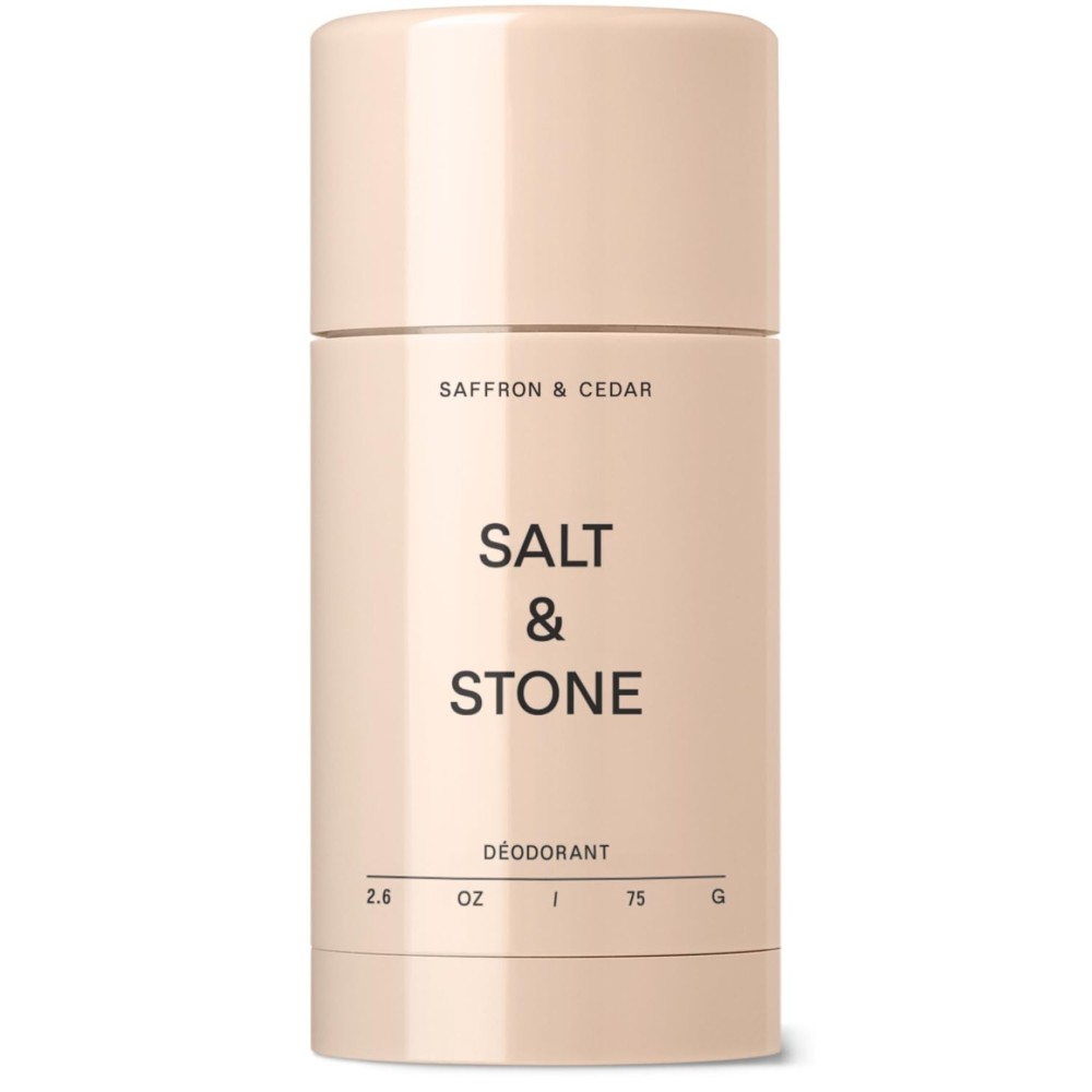 SALT & STONE Aluminum Free Deodorant | Extra Strength 48 Hour Protection for Women & Men | Made with Seaweed Extracts, Niacinamide & Prebiotics (Saffron & Cedar)