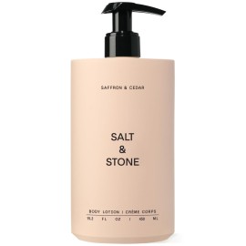 Salt & Stone Body Lotion for Women & Men | Hydrates, Nourishes & Softens Skin | Restores Dry Skin | Fast-Absorbing | Cruelty-Free & Vegan (Saffron & Cedar - 15.2 fl oz)