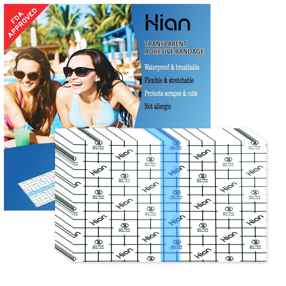 Hion (F.D.A Approved) Tattoo Aftercare Waterproof Bandage Wound Dressing 50 Pre-Cut Sheets 5 x 3Inch Tattoo Cover Up Tape Second Skin Adhesive Bandage Wound Cover for Swimming Shower Shield