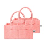 Mr. Pen- Baby Diaper Caddy Organizer, 2 Pack, Pink, Baby Caddy Organizer with Handle, Compact Size, Collapsible & Portable