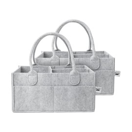 Mr. Pen- Baby Diaper Caddy Organizer, 2 Pack, Gray, Baby Caddy Organizer with Handle, Compact Size, Collapsible & Portable