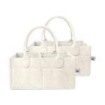 Mr. Pen- Baby Diaper Caddy Organizer, 2 Pack, Beige, Baby Caddy Organizer with Handle, Compact Size, Collapsible & Portable