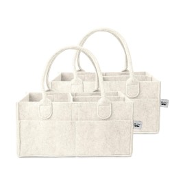 Mr. Pen- Baby Diaper Caddy Organizer, 2 Pack, Beige, Baby Caddy Organizer with Handle, Compact Size, Collapsible & Portable