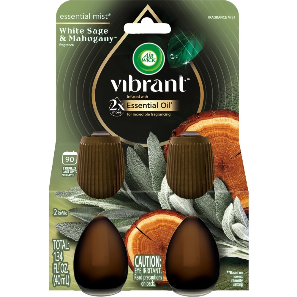 AIR WICK Essential Mist Twin Refill - White Sage & Mahogany (2x.67) oz.