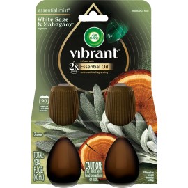 AIR WICK Essential Mist Twin Refill - White Sage & Mahogany (2x.67) oz.