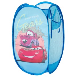Disney Cars Pop-Up Hamper with Durable Carry Handles for Laundry, Kids Room & Nursery Storage, 21H x 13.5W x 13.5L