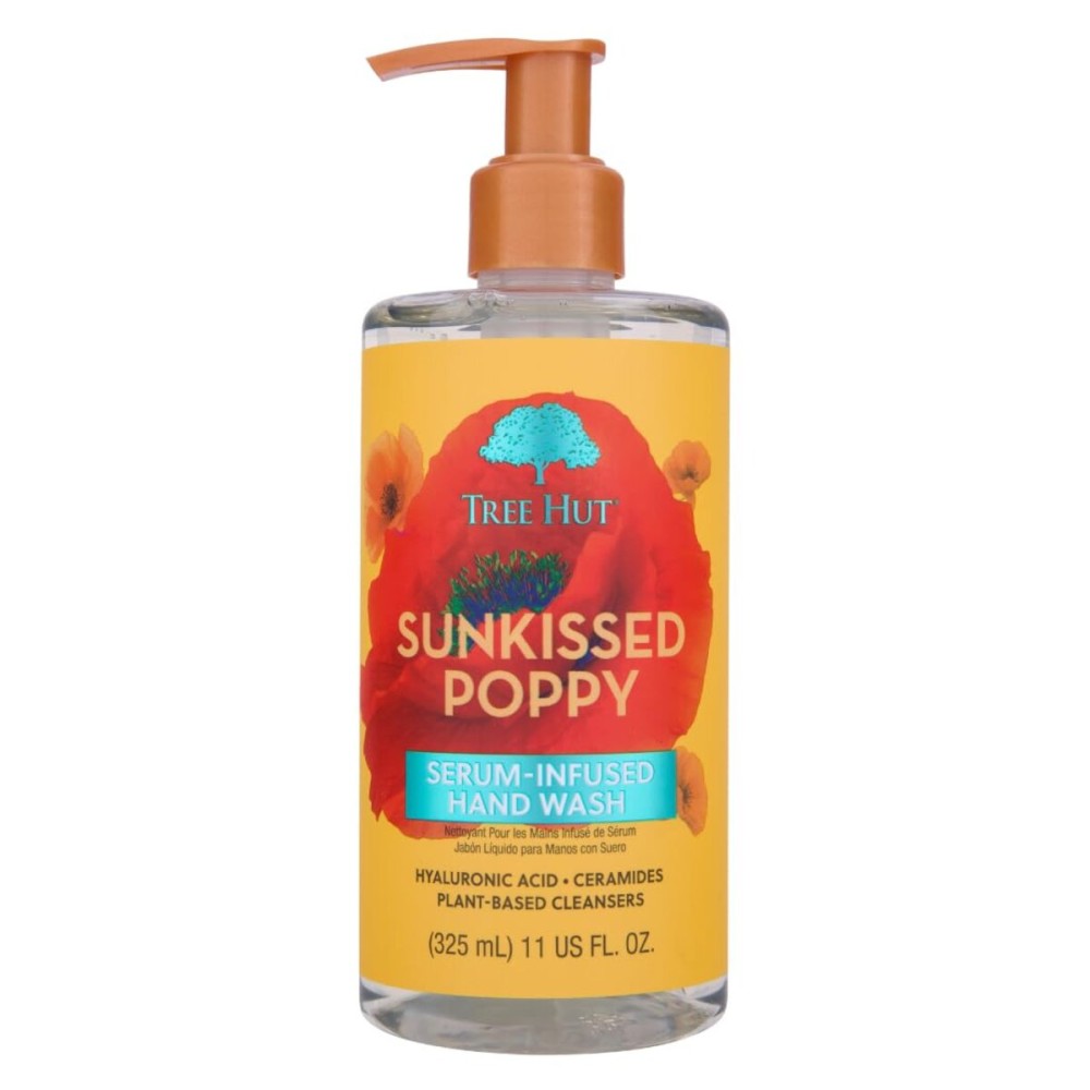 Tree Hut Sunkissed Poppy Serum Infused Hand Wash, Nourish & Hydrate Hands with Strengthening Skin Care, Long Lasting Scent, Cleanse & Lock in Moisture, 11 fl oz.