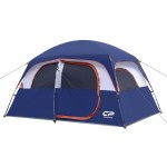 CAMPROS CP Tent-6-Person-Camping-Tents, Waterproof Windproof Family Tent with Top Rainfly, 4 Large Mesh Windows, Double Layer, Easy Set Up, Portable with Carry Bag (Navy Blue)