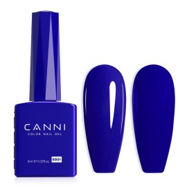 CANNI Blue Gel Nail Polish, 1Pcs Royal Navy Blue Gel Polish Dark Cobalt Deep Color Soak Off U V French Nail Manicure Salon DIY