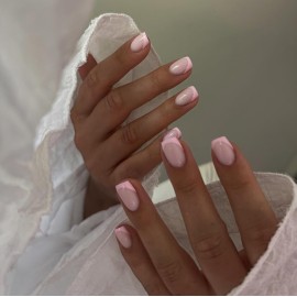 Light Pink French Tip Press on Nails Short Square Nails Press ons French Tip Glue on Nails for Women Acrylic French Nails Short Gel Nails Natural Extra Short French Fake Nails 30Pcs 15 Sizes