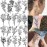 19 Sheets Sexy Realistic Black Flower Bouquet Temporary Tattoos For Women Girls Adults Arm Hand Neck Tatoos Set, Waterproof Small Fake Lavender Sunflower Floral Tattoo Stickers Tiny Branch Tattoo Kit