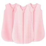 SWEET DOLPHIN Baby Sleep Sack 18-24 Months - 100% Cotton 2-Way Zipper TOG 0.5 Infant Wearable Blanket, Newborn Essentials Toddler 3 Pack Sleeping Sacks - Pink