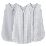 SWEET DOLPHIN Baby Sleep Sack 18-24 Months - 100% Cotton 2-Way Zipper TOG 0.5 Infant Wearable Blanket, Newborn Essentials Toddler 3 Pack Sleeping Sacks - Grey